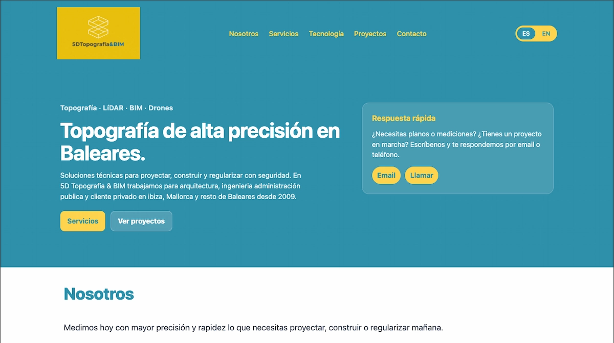 5D Topografía website